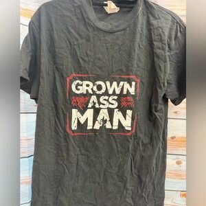Gildan Black Graphic Tee. With Grown Ass Man